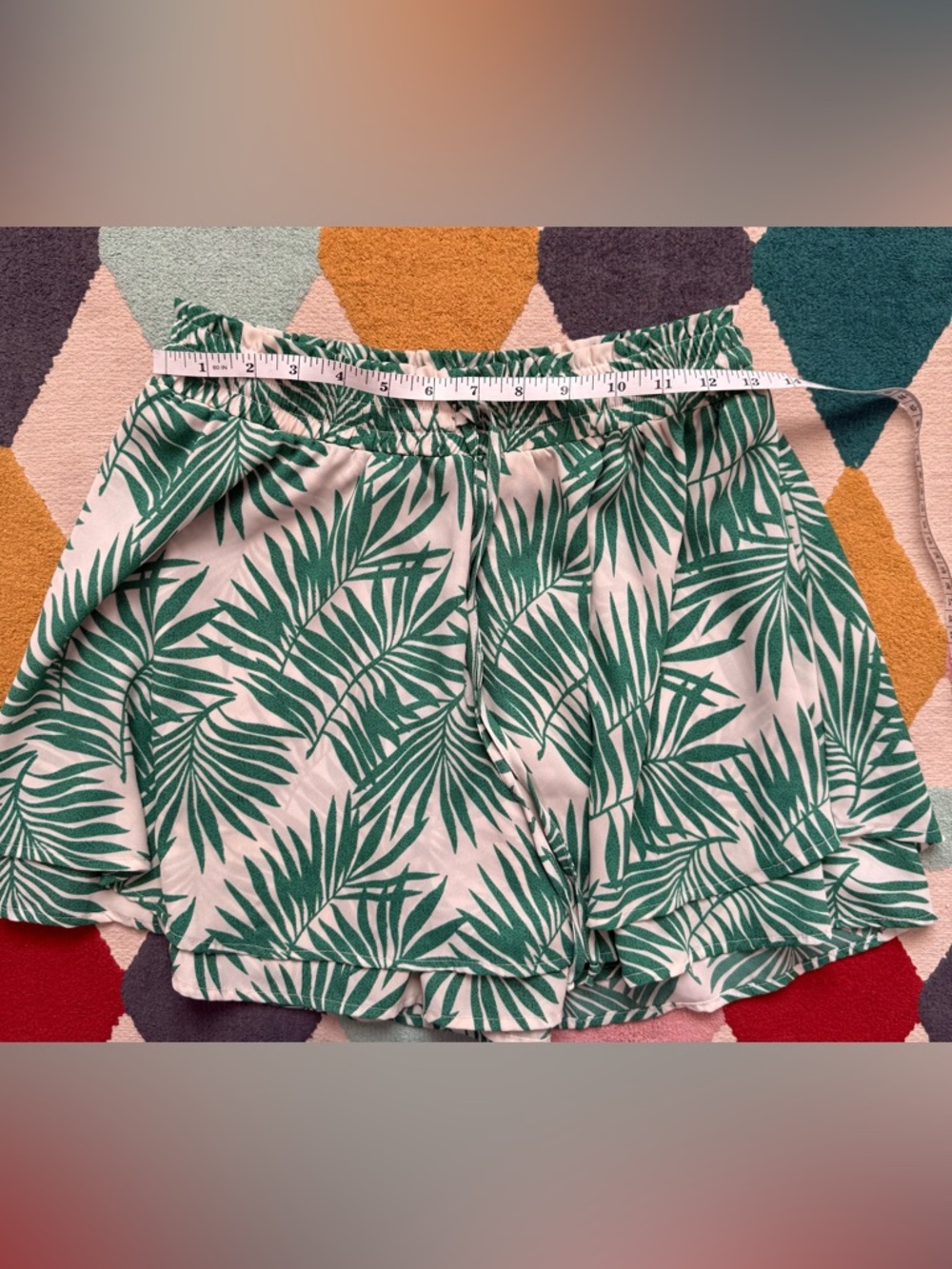 Allie Rose Green and White Tropical Skort - Size M